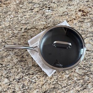 Pampered Chef 12” Stainless Steel nonstick Frying Pan with Lid